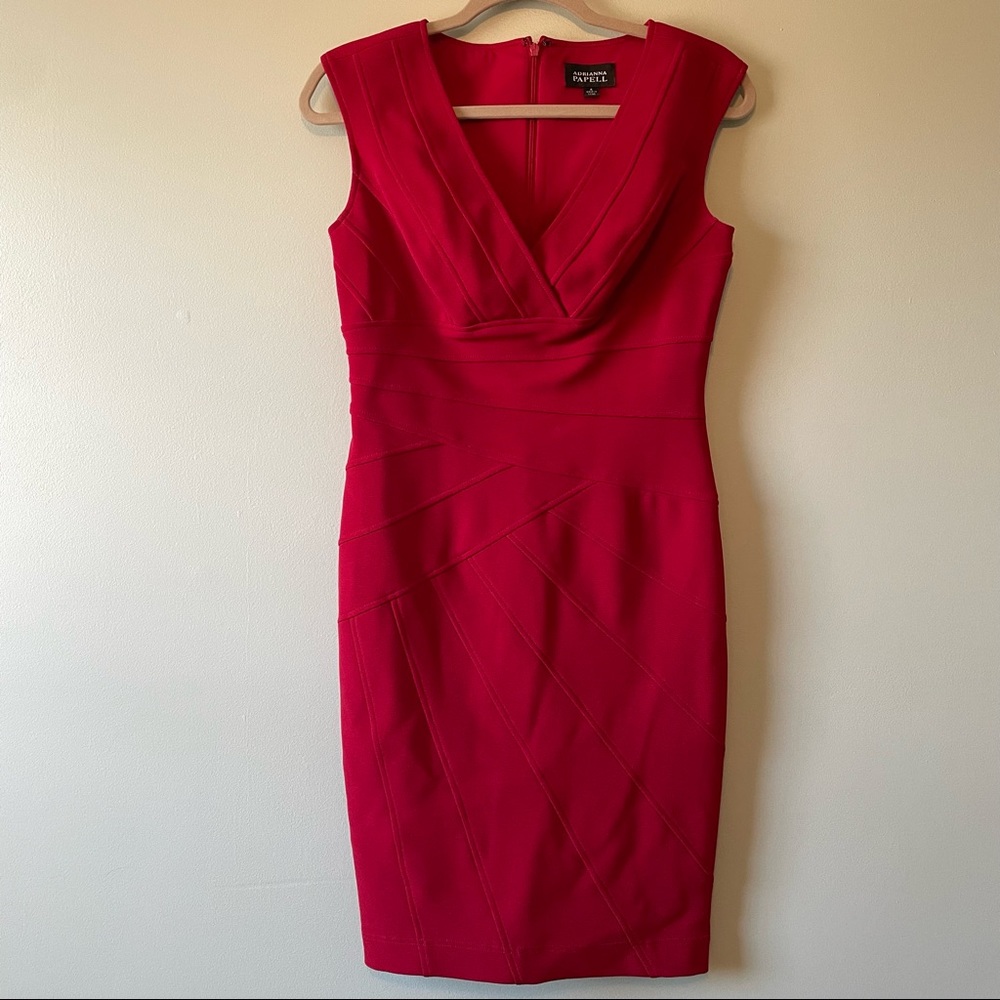 Adrianna Papell Red bodycon bandage dress